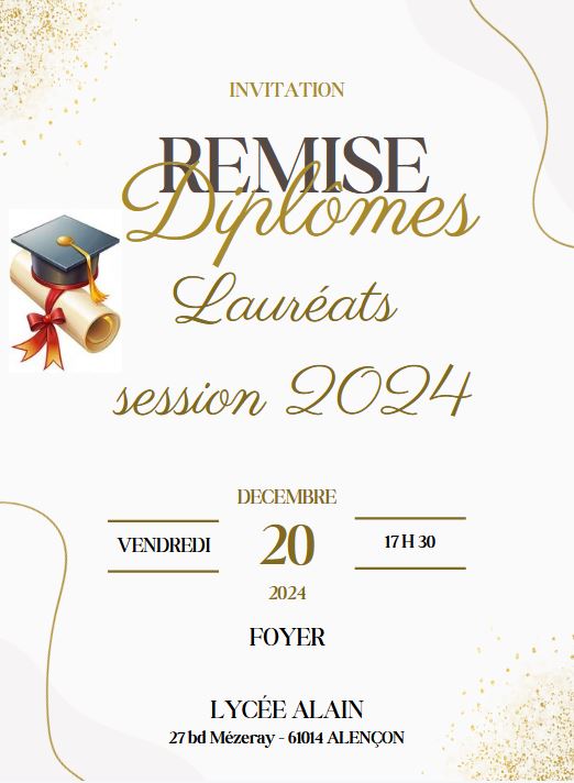 Invitation remise diplômes session 2024